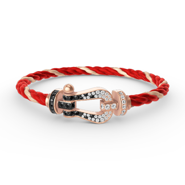 [Royal Jewelry]FORCE LARGE HORSESHOE BLACK WHITE DIAMOND BRACELET ROSE GOLD