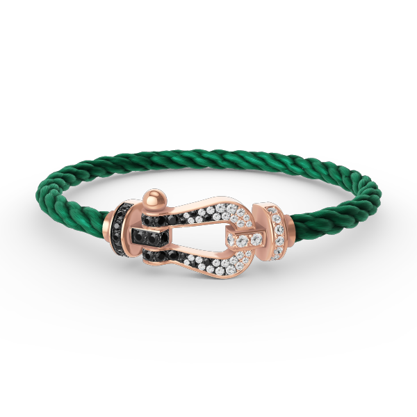 [Royal Jewelry]FORCE LARGE HORSESHOE BLACK WHITE DIAMOND BRACELET ROSE GOLD