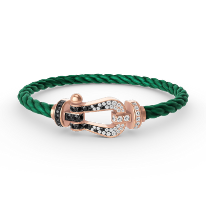 [Royal Jewelry]FORCE LARGE HORSESHOE BLACK WHITE DIAMOND BRACELET ROSE GOLD