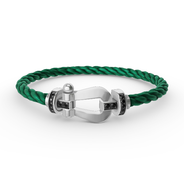 [Royal Jewelry]FORCE LARGE HORSESHOE BLACK DIAMOND BRACELET SILVER