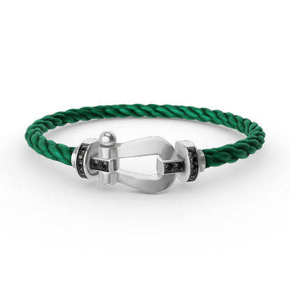 [Royal Jewelry]FORCE LARGE HORSESHOE BLACK DIAMOND BRACELET SILVER