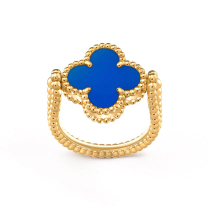 [Royal Jewelry]CLOVER RIVERSIBLE BLUE AGATE RING
