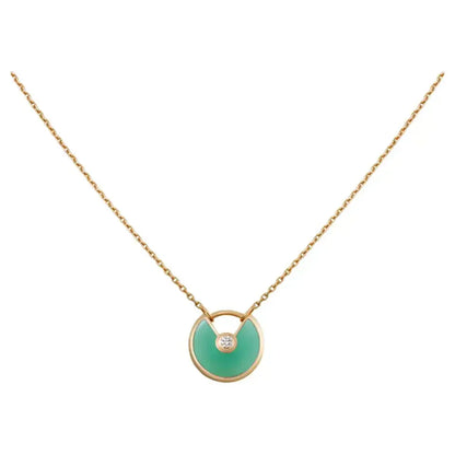 [Royal Jewelry]AMULETTE GOLD MALACHITE NECKLACE