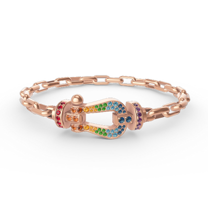[Royal Jewelry]FORCE LARGE HORSESHOE CLASP  METAL BRACELET