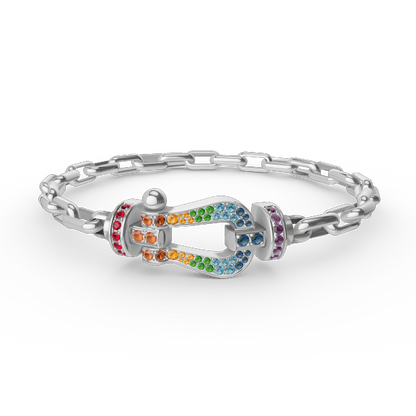 [Royal Jewelry]FORCE LARGE HORSESHOE CLASP  METAL BRACELET