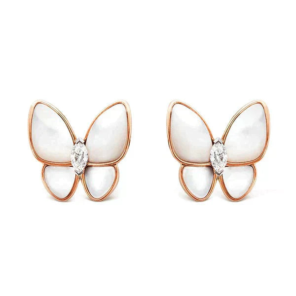 [Royal Jewelry]BUTTERFLY MOP DIAMOND EARRINGS