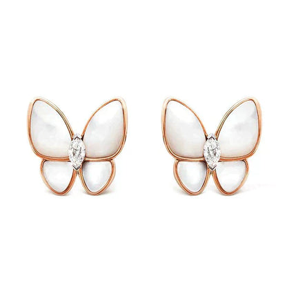 [Royal Jewelry]BUTTERFLY MOP DIAMOND EARRINGS