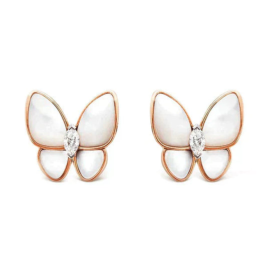 [Royal Jewelry]BUTTERFLY MOP DIAMOND EARRINGS