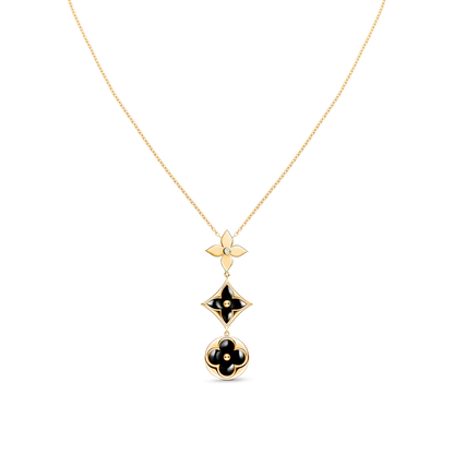 [Royal Jewelry]STAR AND SUN ONYX PINK GOLD NECKLACE