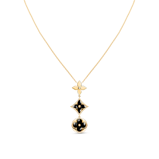 [Royal Jewelry]STAR AND SUN ONYX PINK GOLD NECKLACE