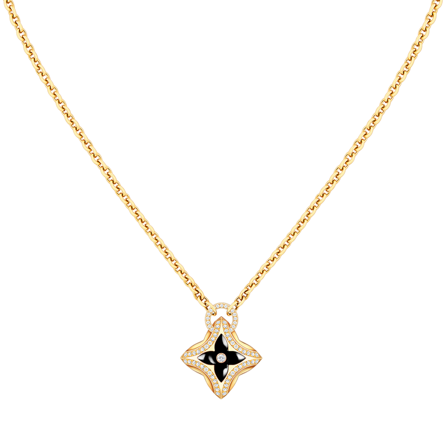 [Royal Jewelry]STAR PEDANT PINK GOLD DIAMOND NECKLACE