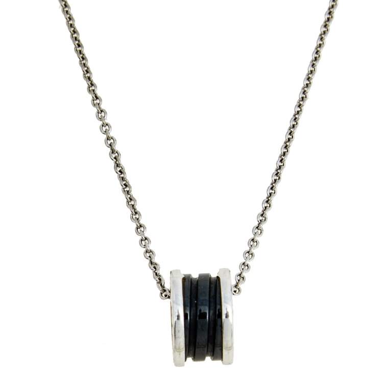[Royal Jewelry]ZERO 1 BLACK CERAMIC SILVER NECKLACE