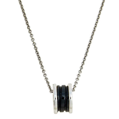 [Royal Jewelry]ZERO 1 BLACK CERAMIC SILVER NECKLACE