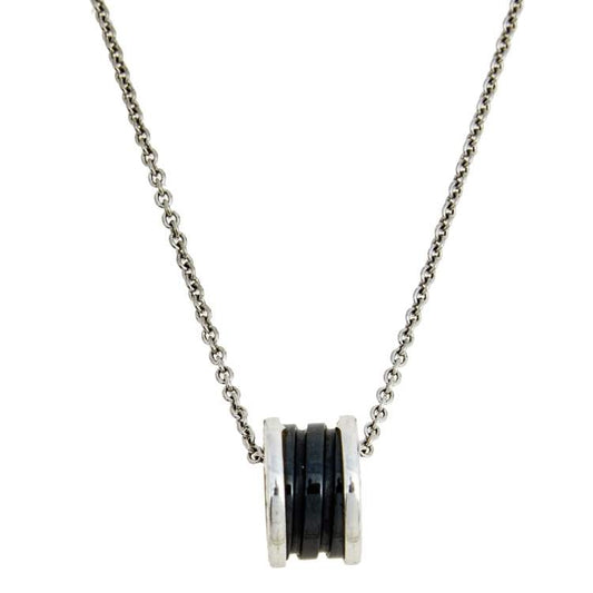 [Royal Jewelry]ZERO 1 BLACK CERAMIC SILVER NECKLACE