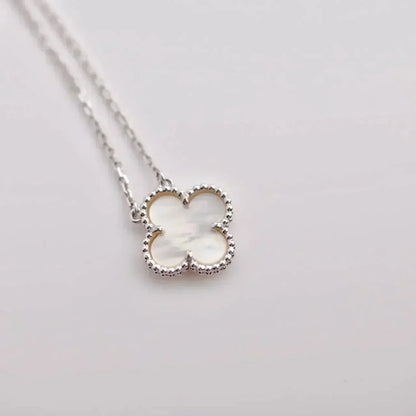 [Royal Jewelry]CLOVER  15MM WHITE MOTHER-OF-PEARL SILVER