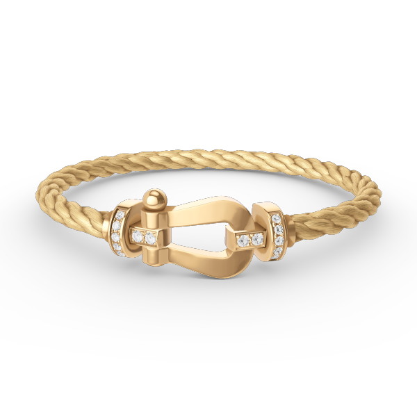 [Royal Jewelry]FORCE LARGE HORSESHOE HALF DIAMOND BRACELET GOLD