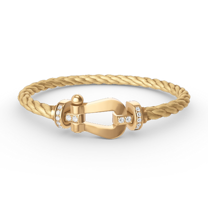[Royal Jewelry]FORCE LARGE HORSESHOE HALF DIAMOND BRACELET GOLD