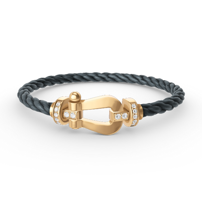 [Royal Jewelry]FORCE LARGE HORSESHOE HALF DIAMOND BRACELET GOLD