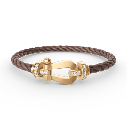 [Royal Jewelry]FORCE LARGE HORSESHOE HALF DIAMOND BRACELET GOLD