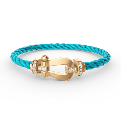 [Royal Jewelry]FORCE LARGE HORSESHOE HALF DIAMOND BRACELET GOLD