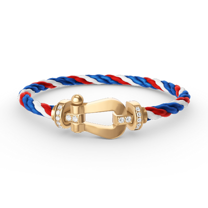 [Royal Jewelry]FORCE LARGE HORSESHOE HALF DIAMOND BRACELET GOLD