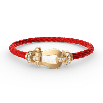 [Royal Jewelry]FORCE LARGE HORSESHOE HALF DIAMOND BRACELET GOLD