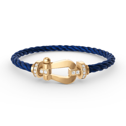 [Royal Jewelry]FORCE LARGE HORSESHOE HALF DIAMOND BRACELET GOLD