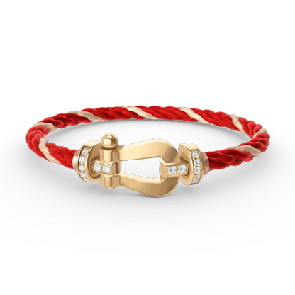 [Royal Jewelry]FORCE LARGE HORSESHOE HALF DIAMOND BRACELET GOLD