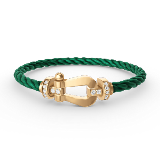 [Royal Jewelry]FORCE LARGE HORSESHOE HALF DIAMOND BRACELET GOLD