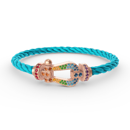 [Royal Jewelry]FORCE LARGE HORSESHOE  COLORED DIAMOND BRACELET ROSE GOLD