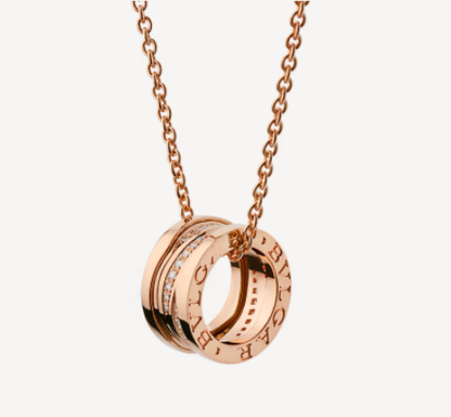 [Royal Jewelry]ZERO 1 PINK GOLD DIAMOND NECKLACE