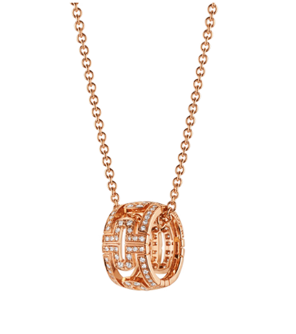 [Royal Jewelry]PARENTESI NECKLACE PINK GOLD DIAMOND