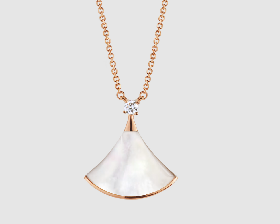 [Royal Jewelry]DREAM NECKLACE WHITE MOP PINK GOLD 1 DIAMOND