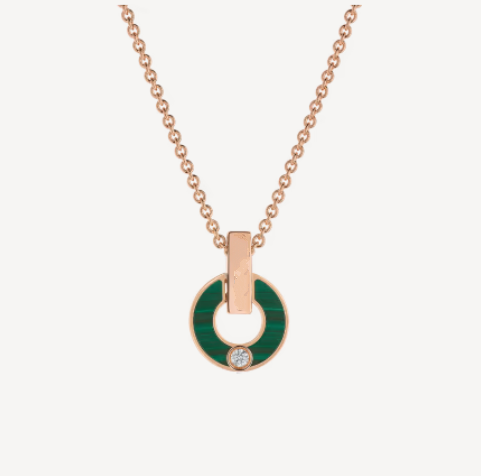 [Royal Jewelry]GARI NECKLACE PINK GOLD MALACHITE