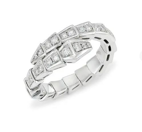 [Royal Jewelry]SERPENTI RING SILVER DIAMOND PAVED 4MM