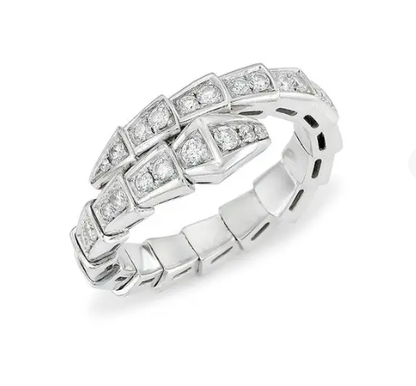 [Royal Jewelry]SERPENTI RING SILVER DIAMOND PAVED 4MM