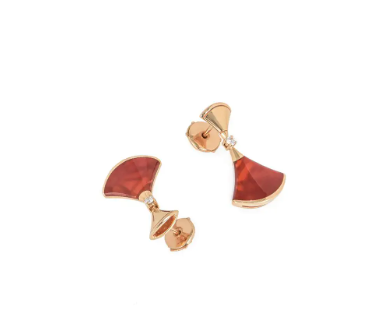 [Royal Jewelry]DREAM Carnelian PINK GOLD EARRINGS