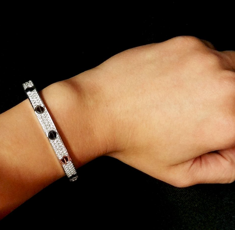 [Royal Jewelry]LOVE BRACELET 6.1MM DIAMOND-PAVED CERAMIC