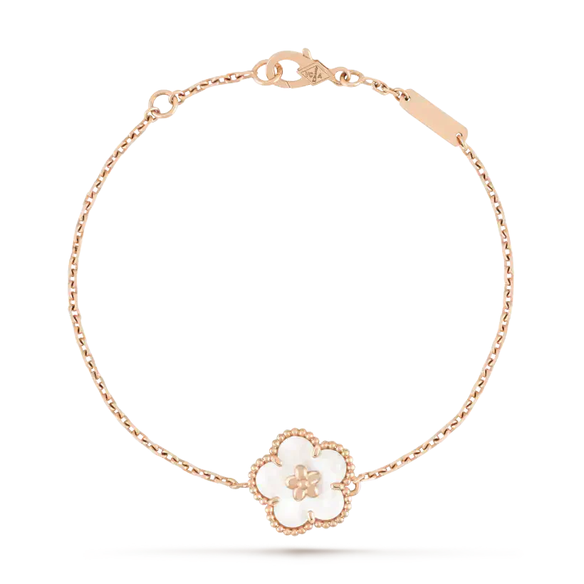 [Royal Jewelry]LUCKY WHITE MOP PLUM BLOSSOM  BRACELET