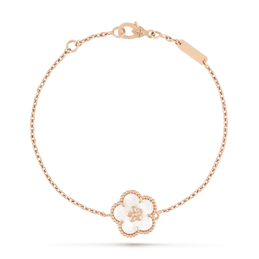 [Royal Jewelry]LUCKY WHITE MOP PLUM BLOSSOM  BRACELET