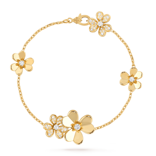 [Royal Jewelry]FRIVOLE GOLD 5 FLOWERS BRACELET