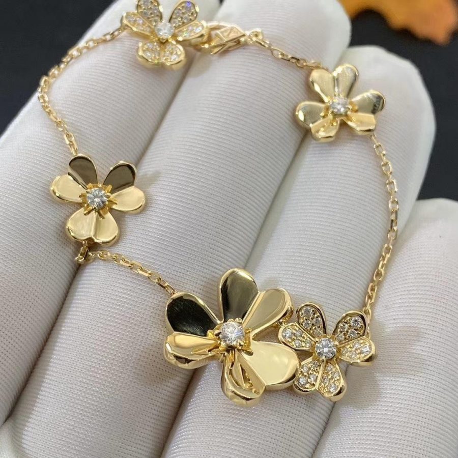 [Royal Jewelry]FRIVOLE GOLD 5 FLOWERS BRACELET