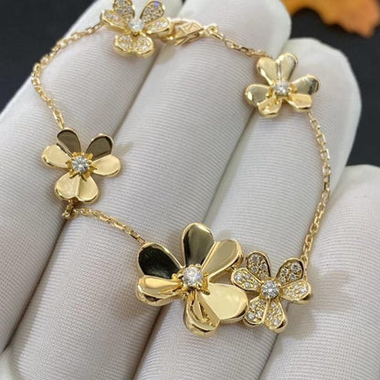 [Royal Jewelry]FRIVOLE GOLD 5 FLOWERS BRACELET