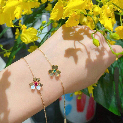 [Royal Jewelry]FRIVOLE GOLD FLOWER PINK MALACHITE BRACELET