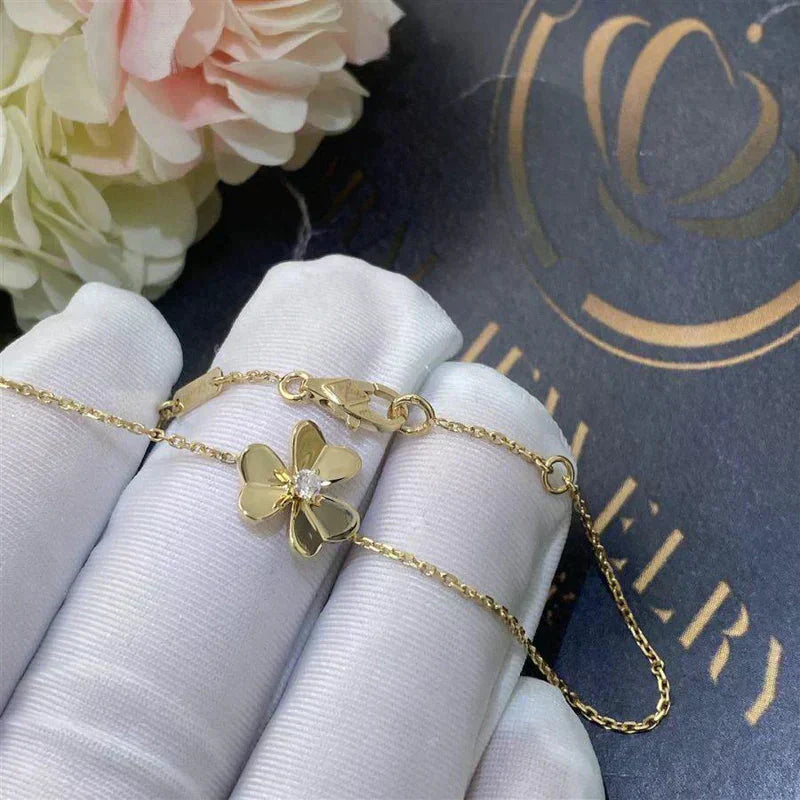 [Royal Jewelry]FRIVOLE GOLD FLOWER PINK MALACHITE BRACELET
