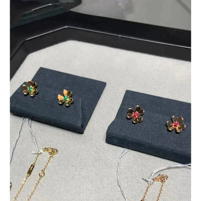 [Royal Jewelry]FRIVOLE  FLOWER PINK EARRINGS