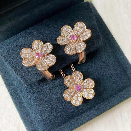[Royal Jewelry]FRIVOLE ROSE GOLD FLOWER DIAMOND NECKLACE