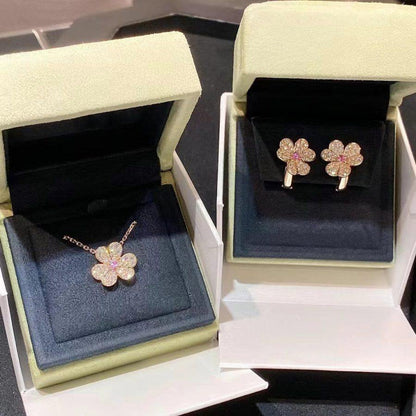 [Royal Jewelry]FRIVOLE PINK GOLD FLOWER DIAMOND EARRINGS