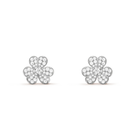 [Royal Jewelry]FRIVOLE SILVER FLOWER DIAMOND EARRINGS