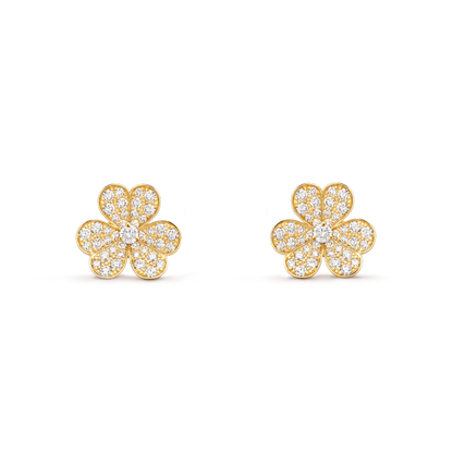 [Royal Jewelry]FRIVOLE GOLD FLOWER DIAMOND EARRINGS